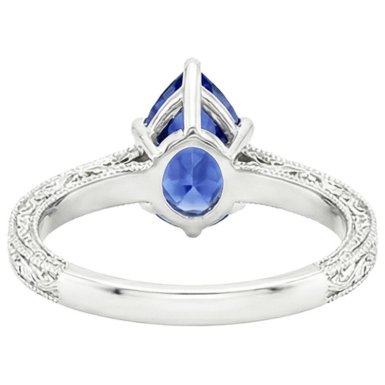naturel pear diamant 4.25carats bague vue de dessus