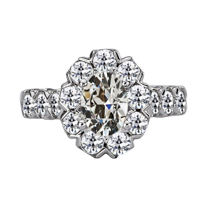 Bague Anniversaire Halo Ronde Vieux mineur Réel Diamant 10.50 Carats Bijoux