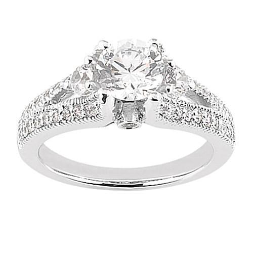 Bague Anniversaire Naturel Diamant 1.75 Carat Solitaire Avec Accents Or Nouveau