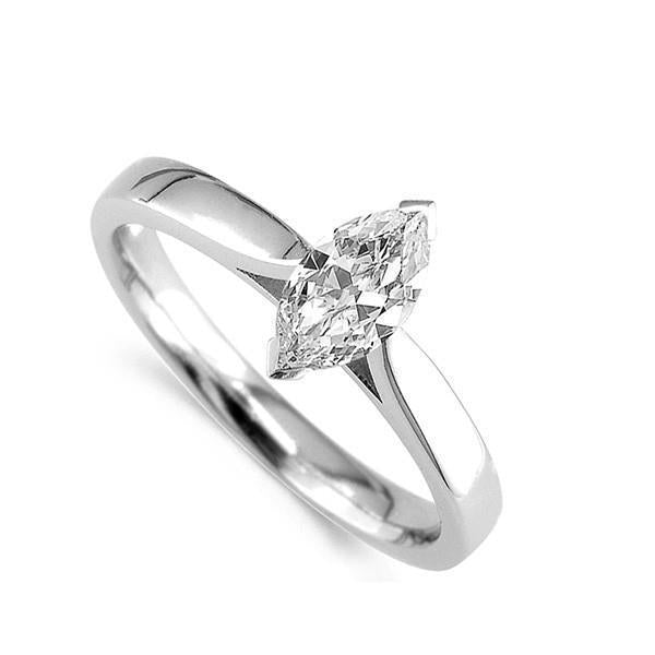 Bague Anniversaire Naturel Diamant Solitaire 1.60 Carats Or Blanc 14K Nouveau