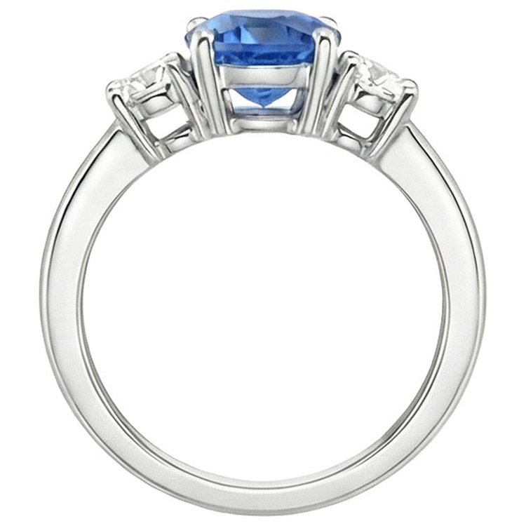 naturel round diamant 1.75carats bague sur blanc