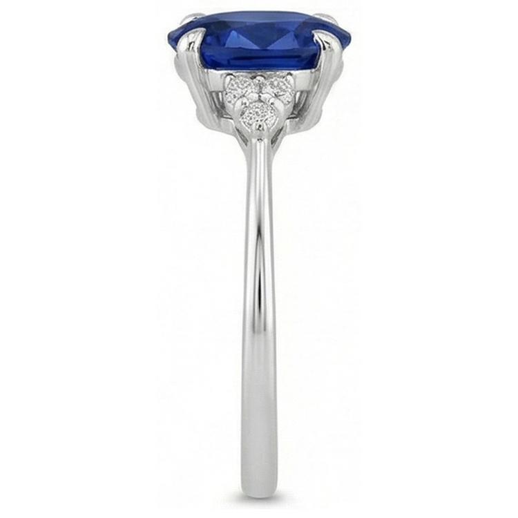 naturel oval saphir 3carats bague sur blanc
