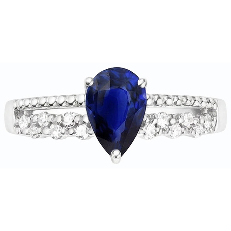 naturel pear diamant 2.50carats bague sur blanc