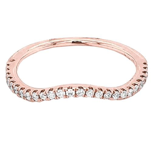 Bague Anniversaire Réel Diamant 1 Carat Or Rose 14K Bijoux Dames Neuf