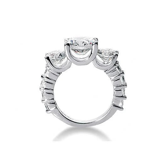 Bague Anniversaire Réel Diamant 4.51 Carats Femme Or Blanc 14K