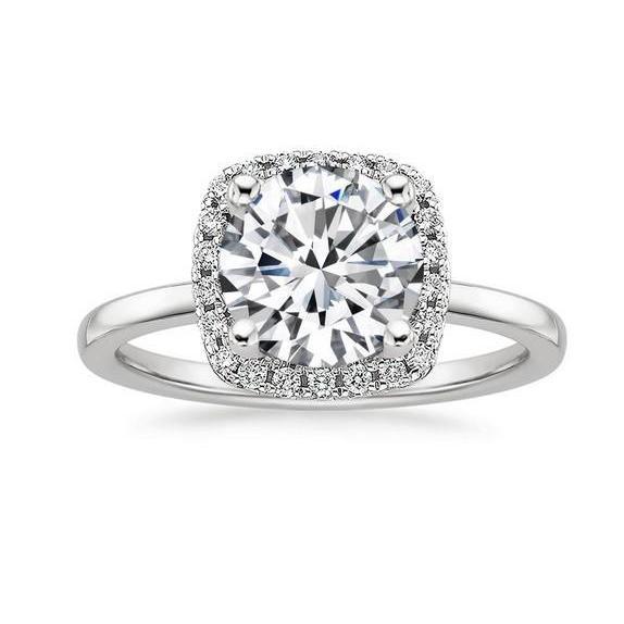 Bague Anniversaire Réel Diamant Rond Etincelant De 3.40 Ct Halo