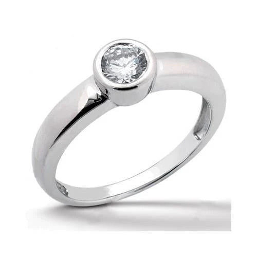 Bague Anniversaire Réel Diamants Scintillants 1 Carat Or Blanc