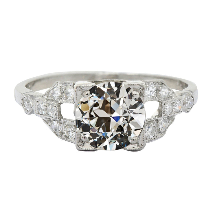 Bague Anniversaire Rond ancienne mine Cut Réel Diamant Split Tige 4.75 Carats