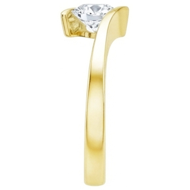 naturel round diamant 1carats bague vue de dessus