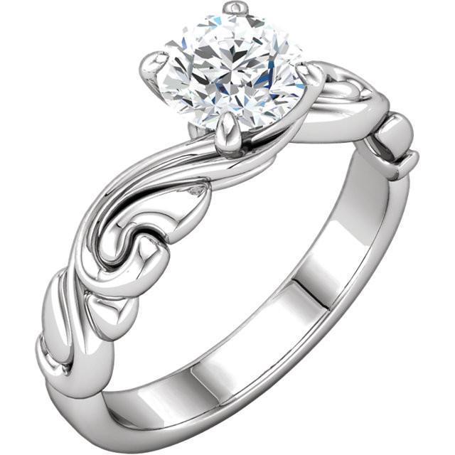 Bague Anniversaire Solitaire 1.51 Carats Réel Diamant Rond Or Blanc 14K