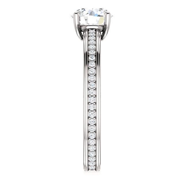 Bague Anniversaire Solitaire Avec Accents 1.76 Carats Naturel Diamant Rond