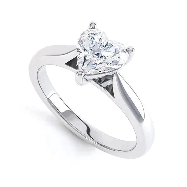 Bague Anniversaire Solitaire Coeur Naturel Diamant