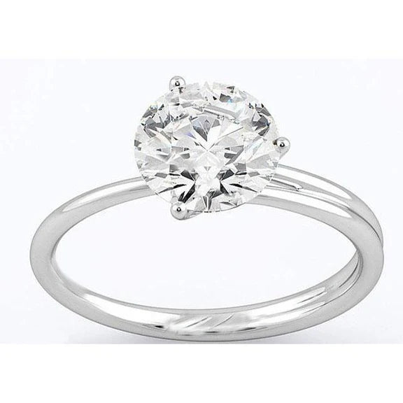 Bague Anniversaire Solitaire Réel Diamant Taille Brillant 3 Ct Or Blanc