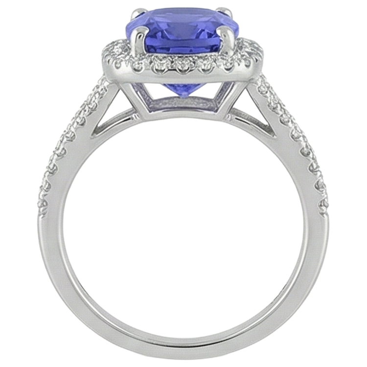 Bague Anniversaire Tanzanite Et Diamant 4.85 Carats