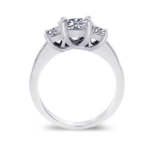 Bague Anniversaire Véritable Diamant 2 Carats Or Blanc 14K