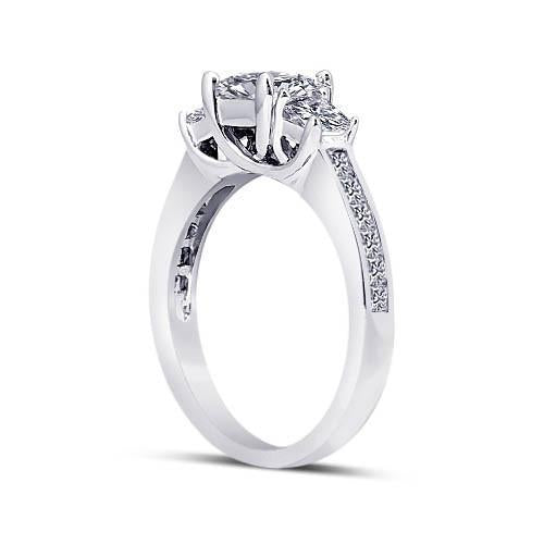 Bague Anniversaire Véritable Diamant 2 Carats Or Blanc 14K