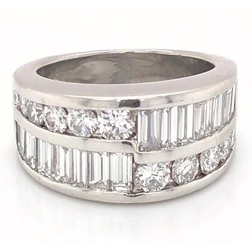 Bague Anniversaire Véritable Diamant 4 Carats Sertissage Griffe Homme Bijoux Neuf
