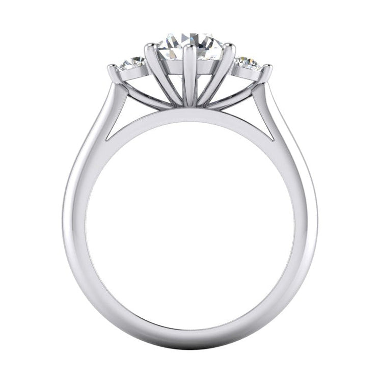 Bague Anniversaire Véritable Diamant Rond 3 Pierres Passé Présent Futur 1.30 Carats