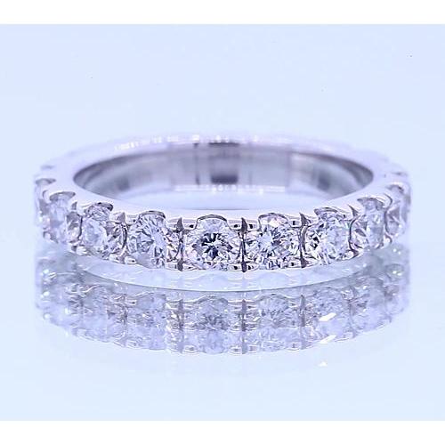Bague Anniversaire Véritable Diamant Rond Or Blanc Bijoux 2.20 Carats