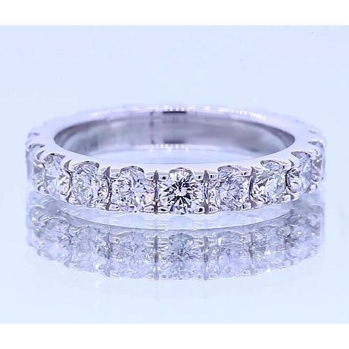 Bague Anniversaire Véritable Diamant Rond Or Blanc Bijoux 2.20 Carats