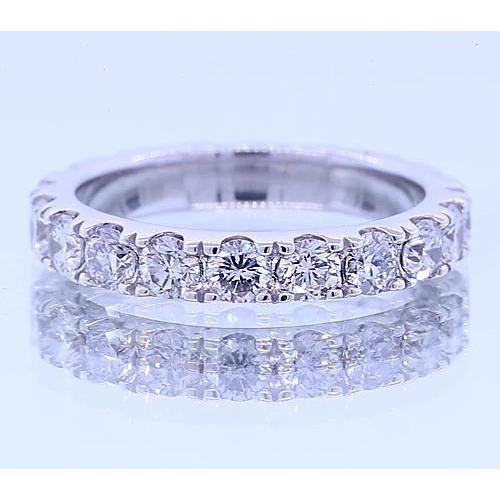 Bague Anniversaire Véritable Diamant Rond Or Blanc Bijoux 2.20 Carats