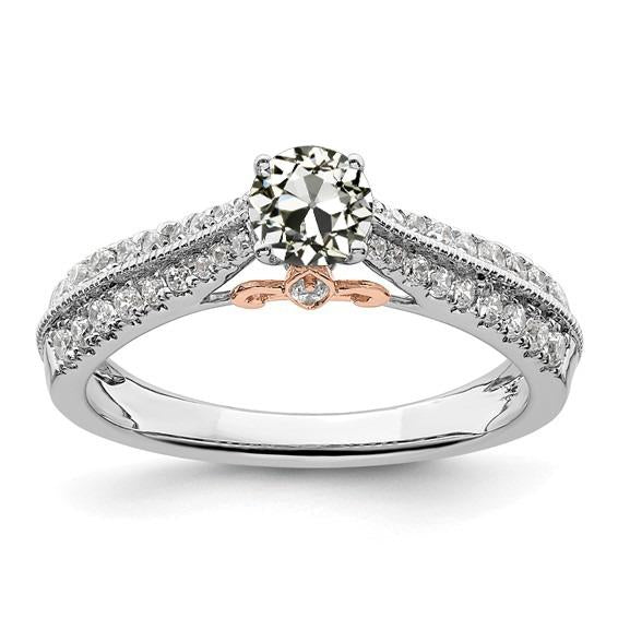 Bague Anniversaire Vieux Mineur Véritable Diamant Double Rang Accents 2.50 Carats