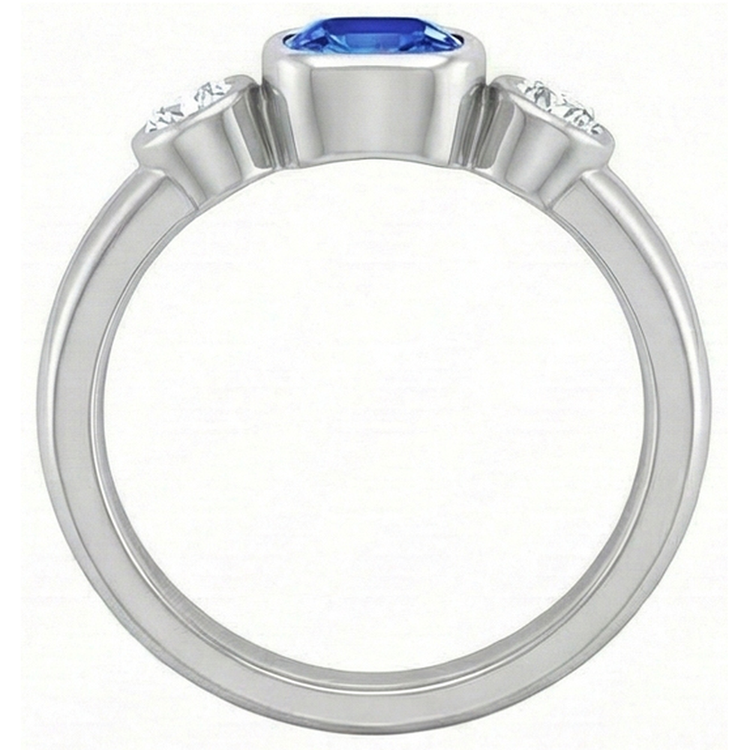 naturel cushion diamant 1.50carats bague vue de profil