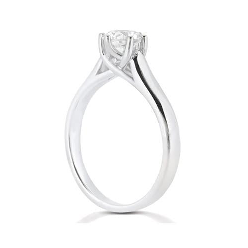 Bague Bijoux Solitaire 0.75 Carats Véritable Diamant Rond