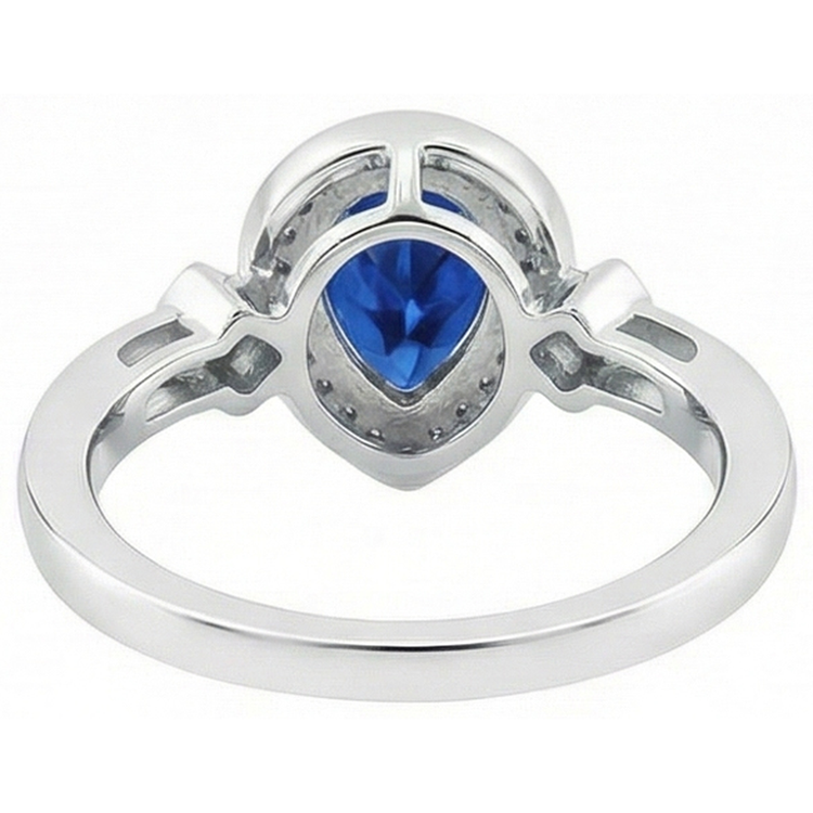 naturel pear diamant 3.20carats bague sur blanc