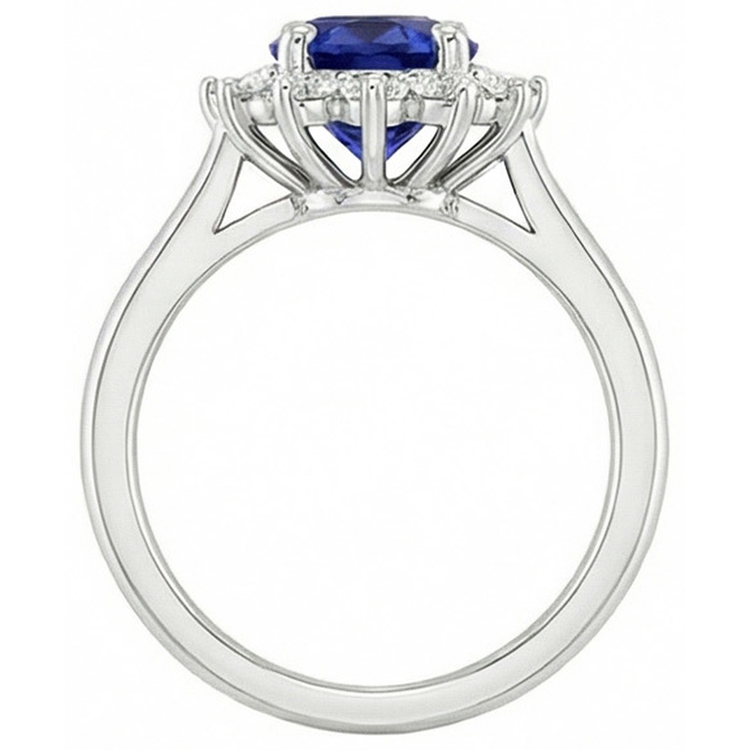 naturel round diamant 2.20carats bague sur blanc