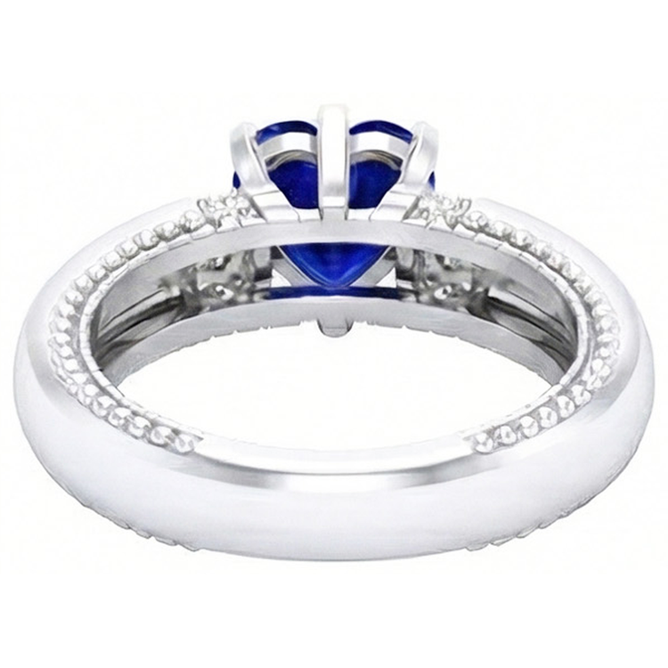 naturel heart diamant 2carats bague vue de dessus