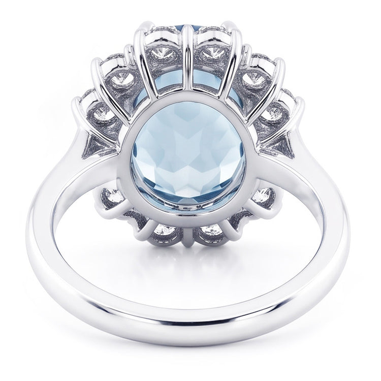 Bague Cocktail Gemme Aigue Marine Bleue