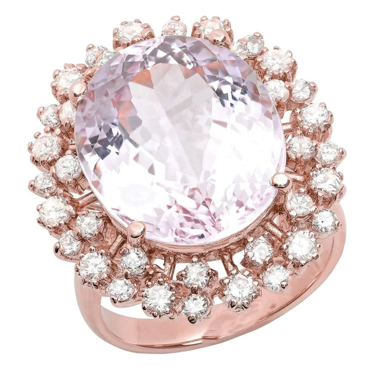Bague Cocktail Kunzite Or Rose
