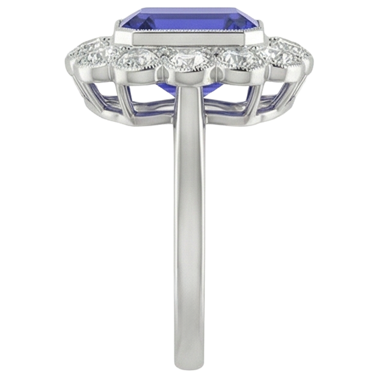 Bague Cocktail Tanzanite Style Vintage