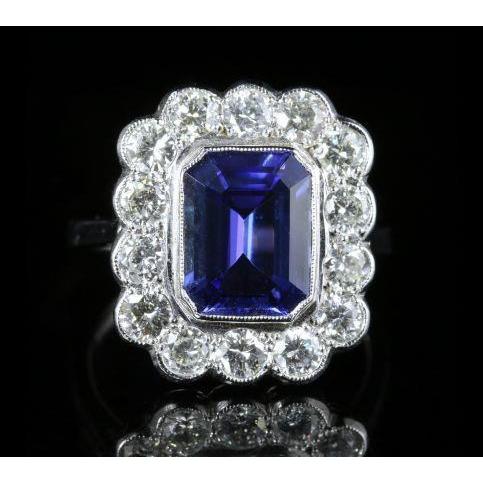 Bague Cocktail Tanzanite Style Vintage