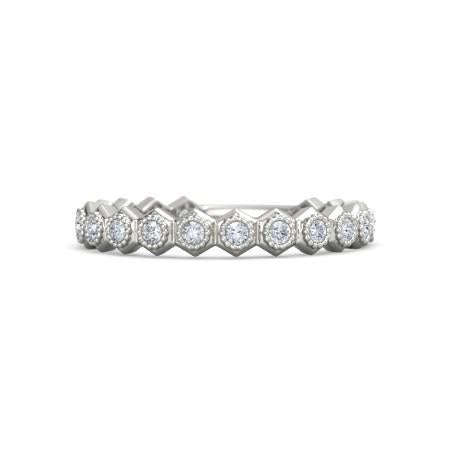 Bague D'Anniversaire De Mariage En Naturel Diamant 1.90 Carats Bijoux Millgrain Hexagone