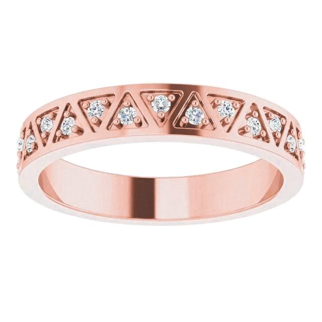 Bague D'Anniversaire En Naturel Diamant De 0,50 Carat Or Rose 14K