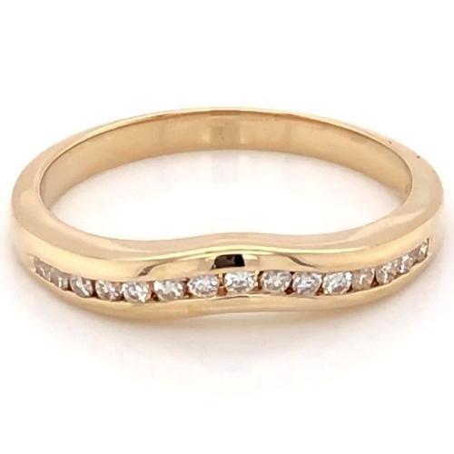 Bague D'Anniversaire En Véritable Diamant De 0.75 Carat Pour Femme Or Jaune Nouveau