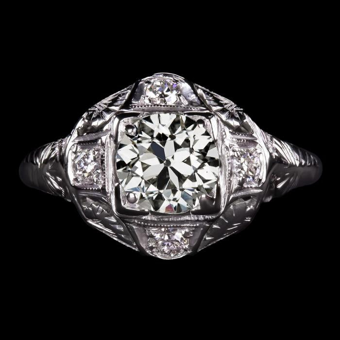 Bague Dame De Style Antique Ronde Ancienne Mine Cut Réel Diamant 3 Carats