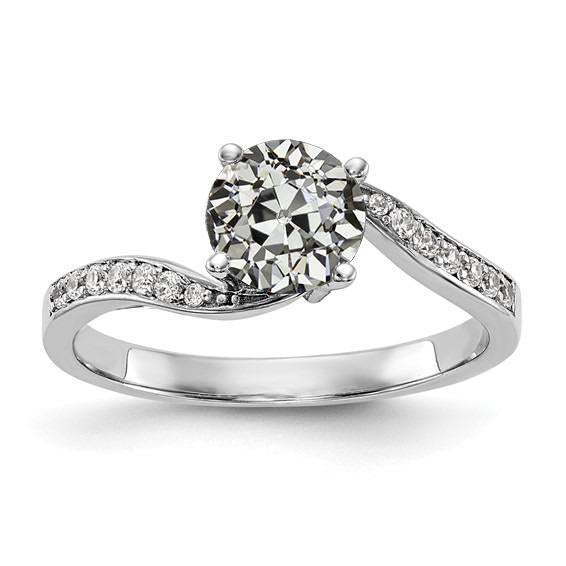 Bague D'anniversaire Ancienne Mine Cut Réel Diamond Twisted Shank Bijoux 2.75 Carats