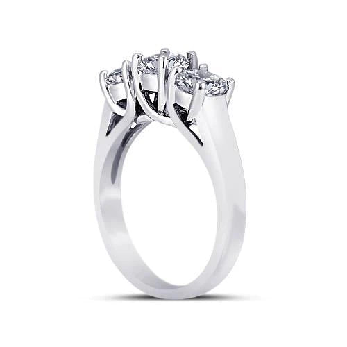 Bague D'anniversaire De Mariage Avec Réel Diamants Ronds De 3 Carats. Bijoux En Pierre 3