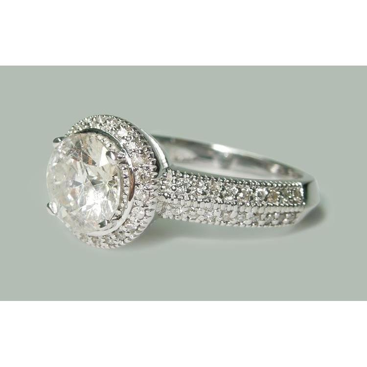 Bague D'anniversaire En Véritable Diamant De 2.50 Ct. Bijoux De Style Antique Neufs