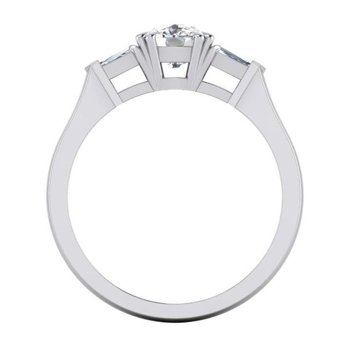 Bague D'anniversaire Naturel Diamant Trois Pierres 1.65 Carat Bijoux En Or Blanc