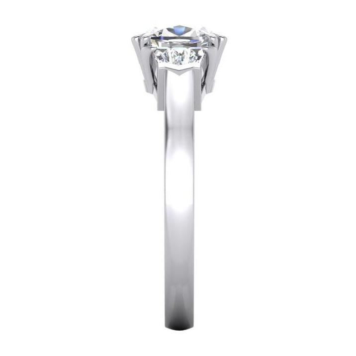 Bague D'anniversaire Naturel Diamant Trois Pierres 1.65 Carat Bijoux En Or Blanc