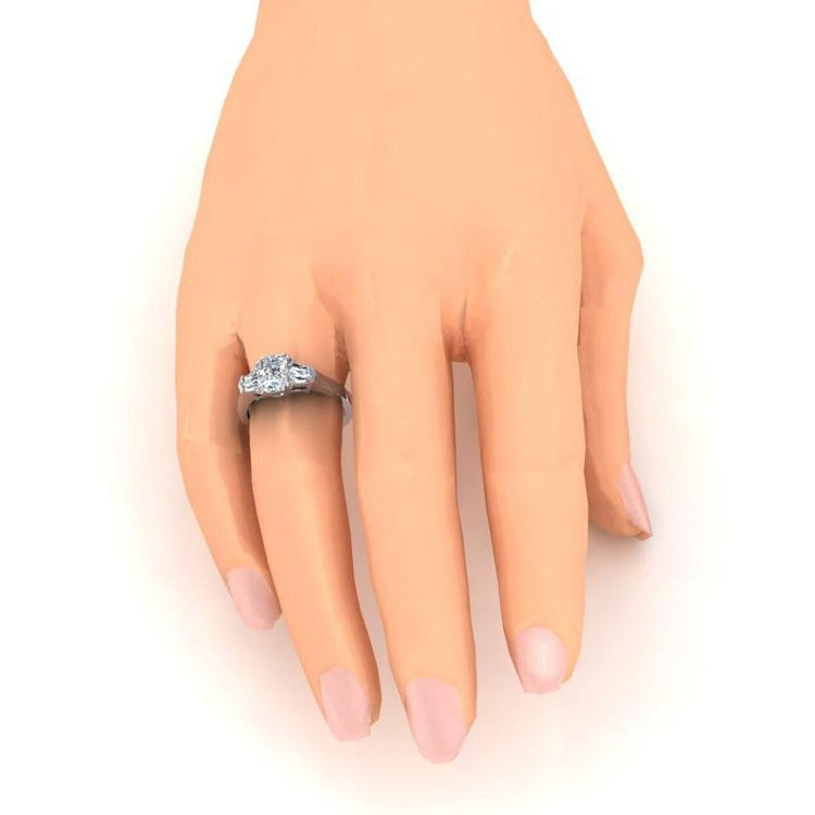 Bague D'anniversaire Naturel Diamant Trois Pierres 1.65 Carat Bijoux En Or Blanc