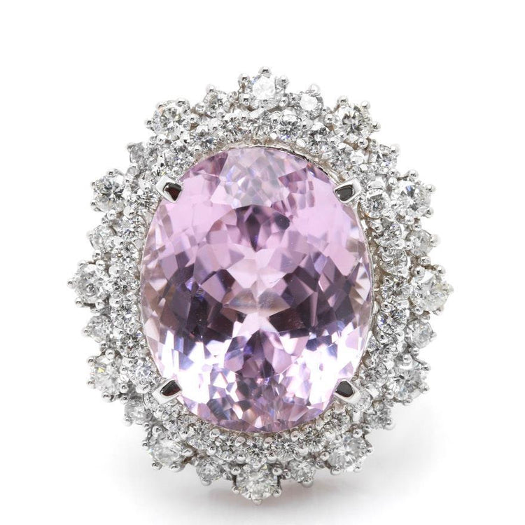 Bague De Cocktail Ovale Kunzite Halo