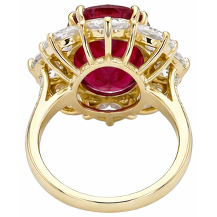Bague De Cocktail Rouge Rubis Gemme