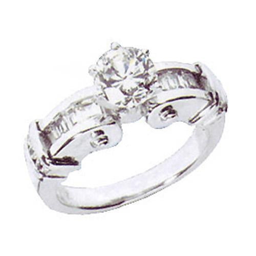 Bague De Fiançaille A 1,30 Carats De Réel Diamants 14K D'Or Blanc
