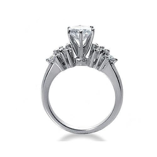 Bague De Fiançaille A 3,30 Carats De Véritable Diamants 14K D'Or Blanc Nouveau