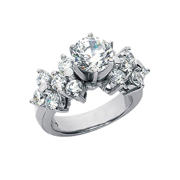 Bague De Fiançaille A 3,30 Carats De Véritable Diamants 14K D'Or Blanc Nouveau